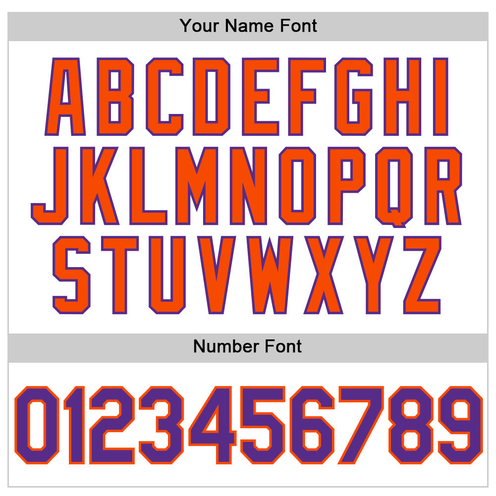 Custom White Purple-Orange Authentic Throwback Baseball Jersey - Sky-Custom