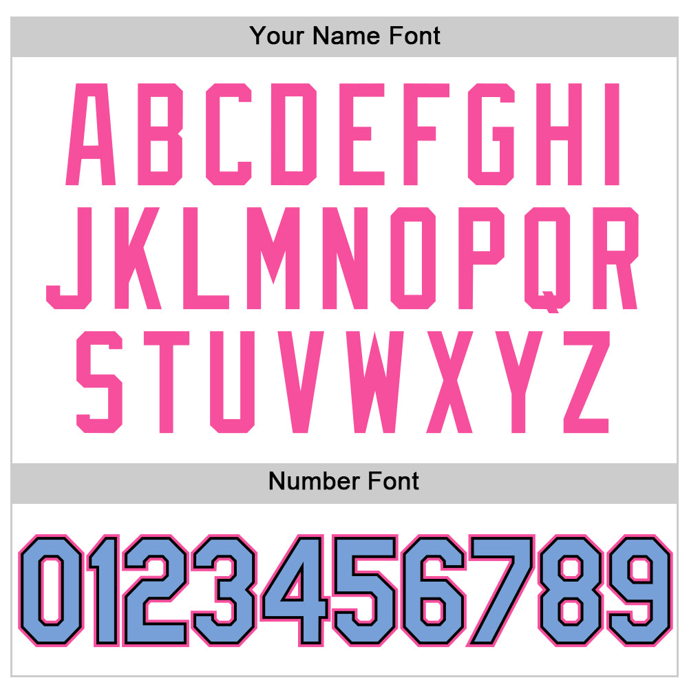 Custom White Light Blue Black-Pink Authentic Throwback Baseball Jersey - Sky-Custom