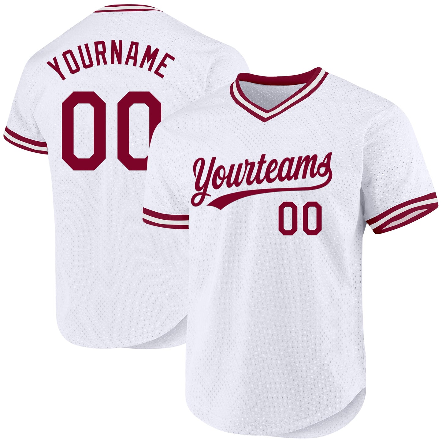 Custom White Maroon Authentic Throwback Baseball Jersey - Sky-Custom
