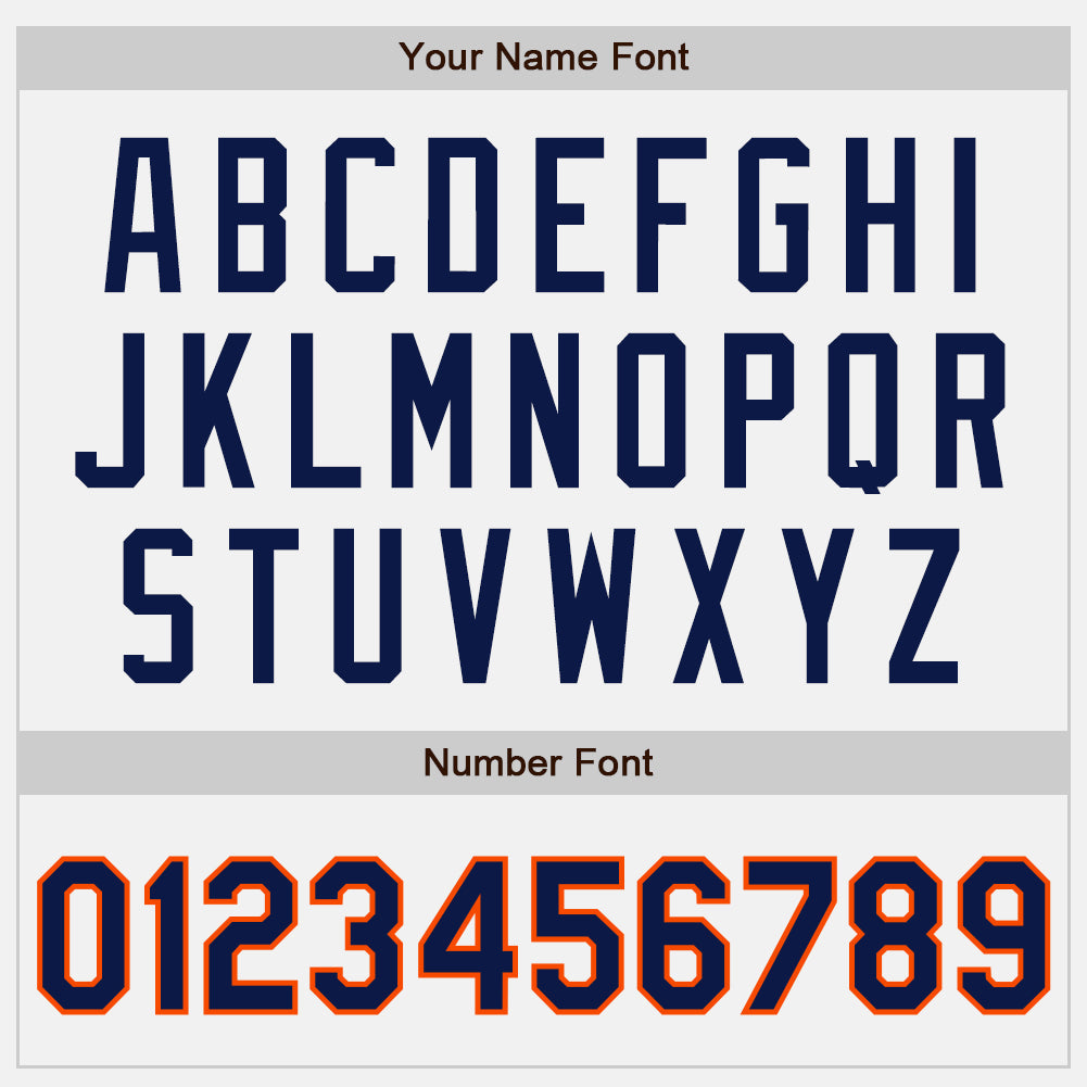 Custom White Orange Pinstripe Navy Authentic Baseball Jersey - Sky-Custom