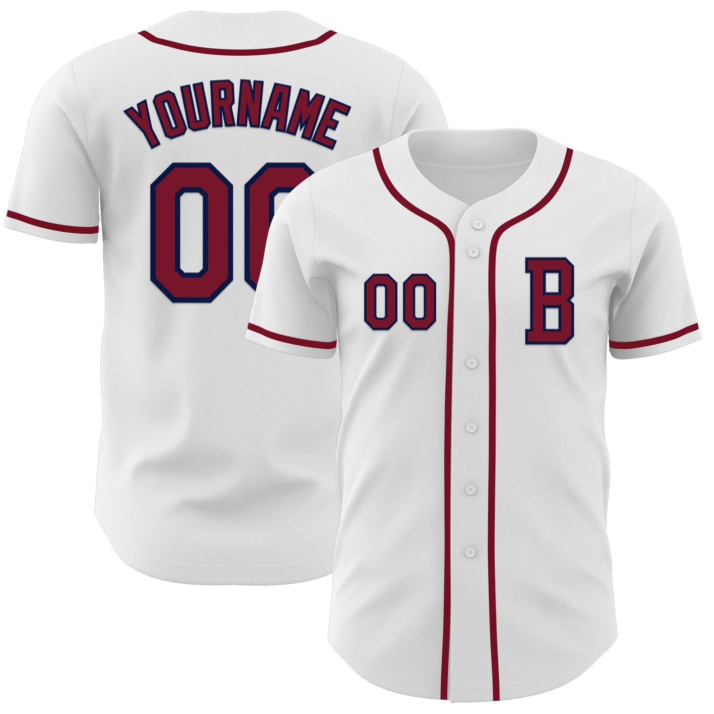 Custom White Crimson-Navy Authentic Baseball Jersey - Sky-Custom