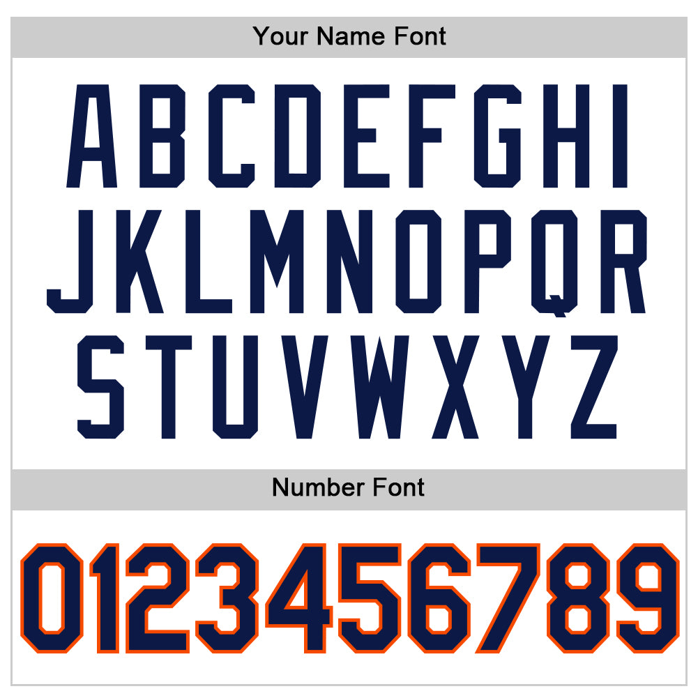 Custom White Navy-Orange Authentic Throwback Basketball Jersey - Sky-Custom