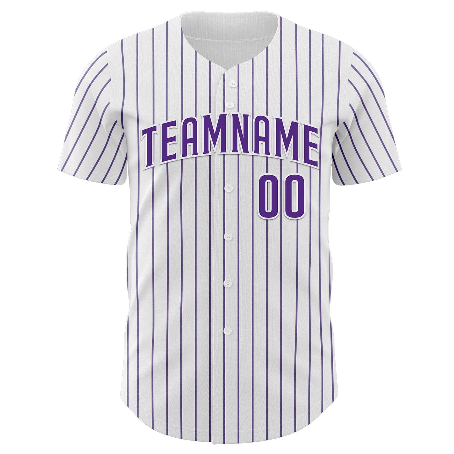 Custom White Purple Pinstripe Purple Authentic Baseball Jersey - Sky-Custom