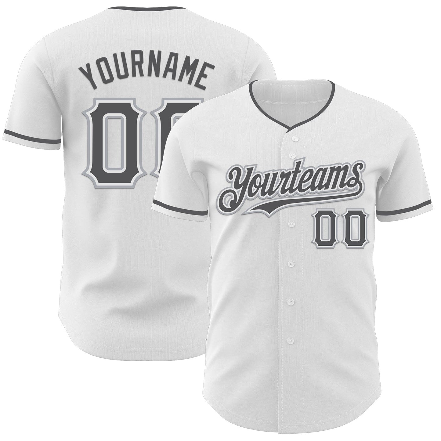 Custom White Steel Gray-Gray Authentic Baseball Jersey - Sky-Custom