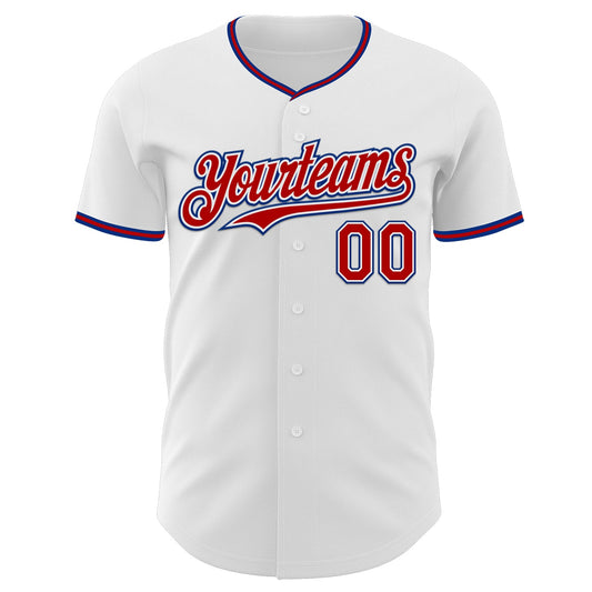 Custom White Red-Royal Authentic Baseball Jersey - Sky-Custom