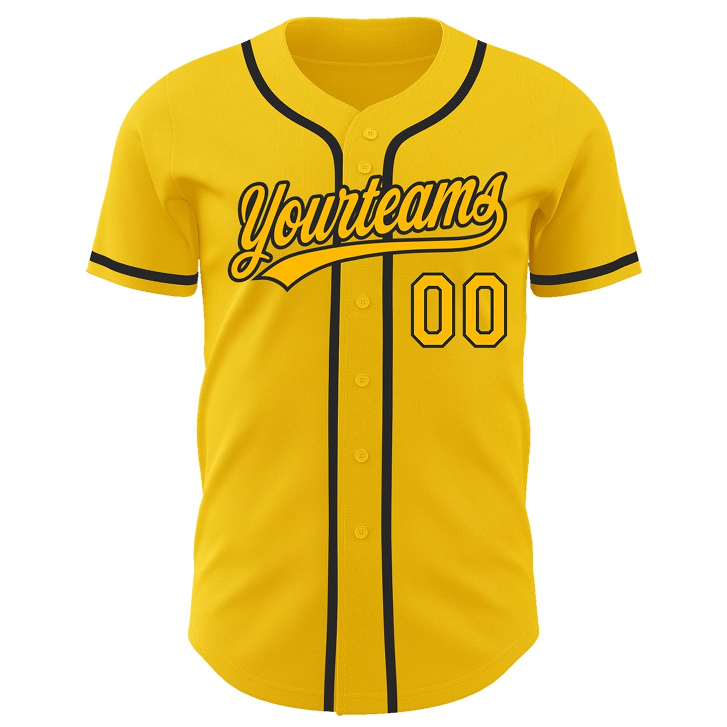 Custom Yellow Gold-Black Authentic Baseball Jersey - Sky-Custom