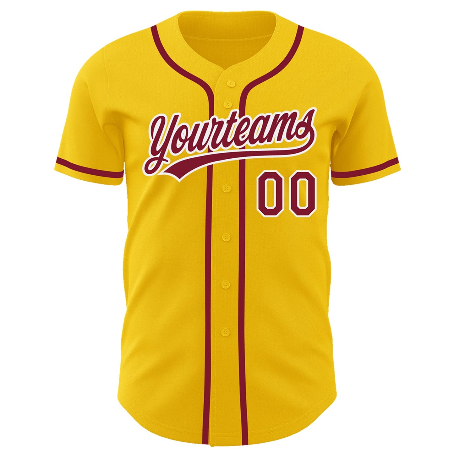 Custom Yellow Crimson-White Authentic Baseball Jersey - Sky-Custom
