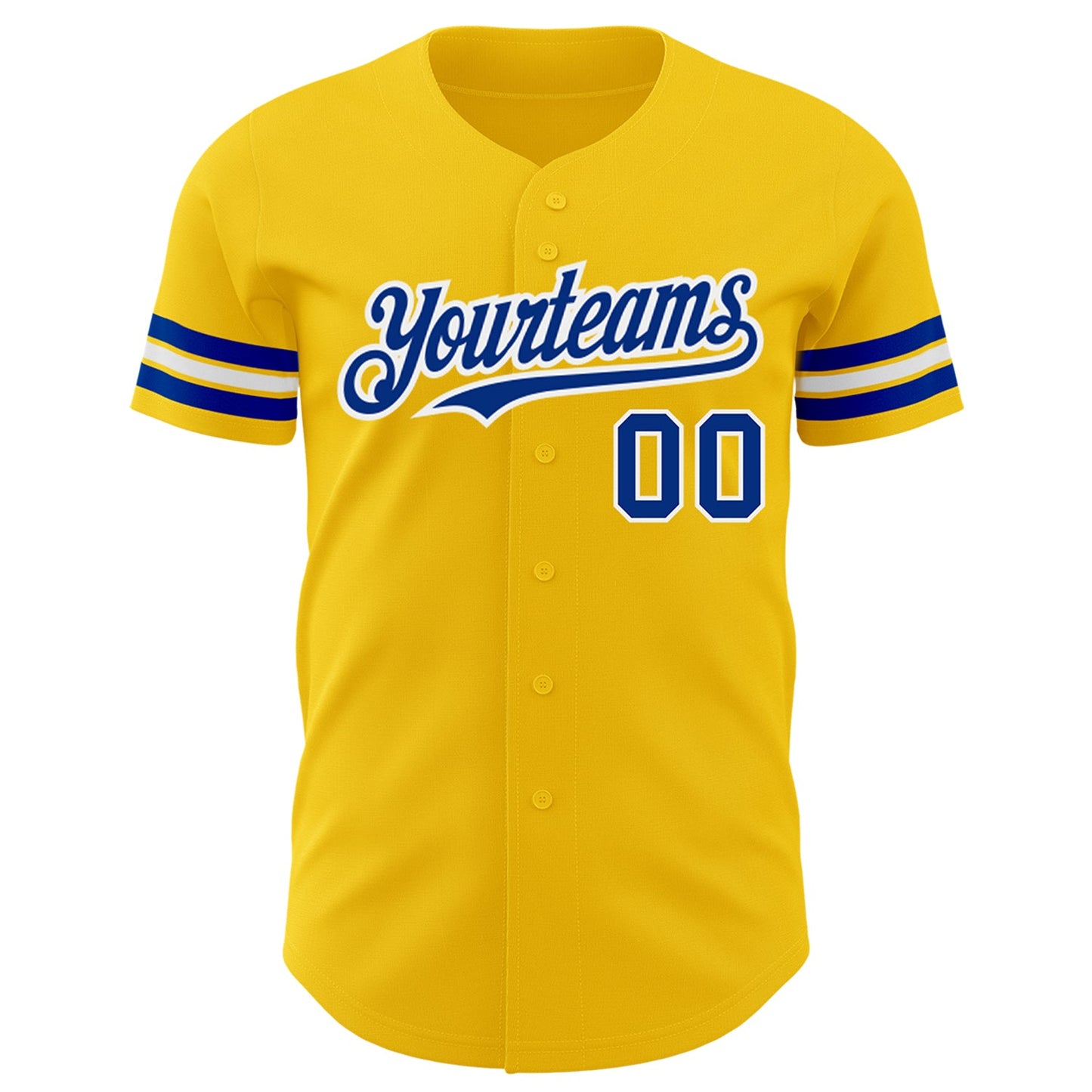 Custom Yellow Royal-White Authentic Baseball Jersey - Sky-Custom
