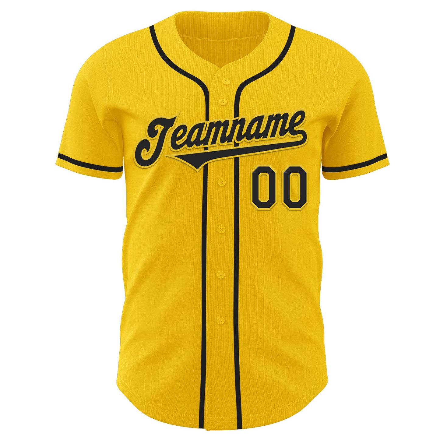 Custom Yellow Black Authentic Baseball Jersey - Sky-Custom