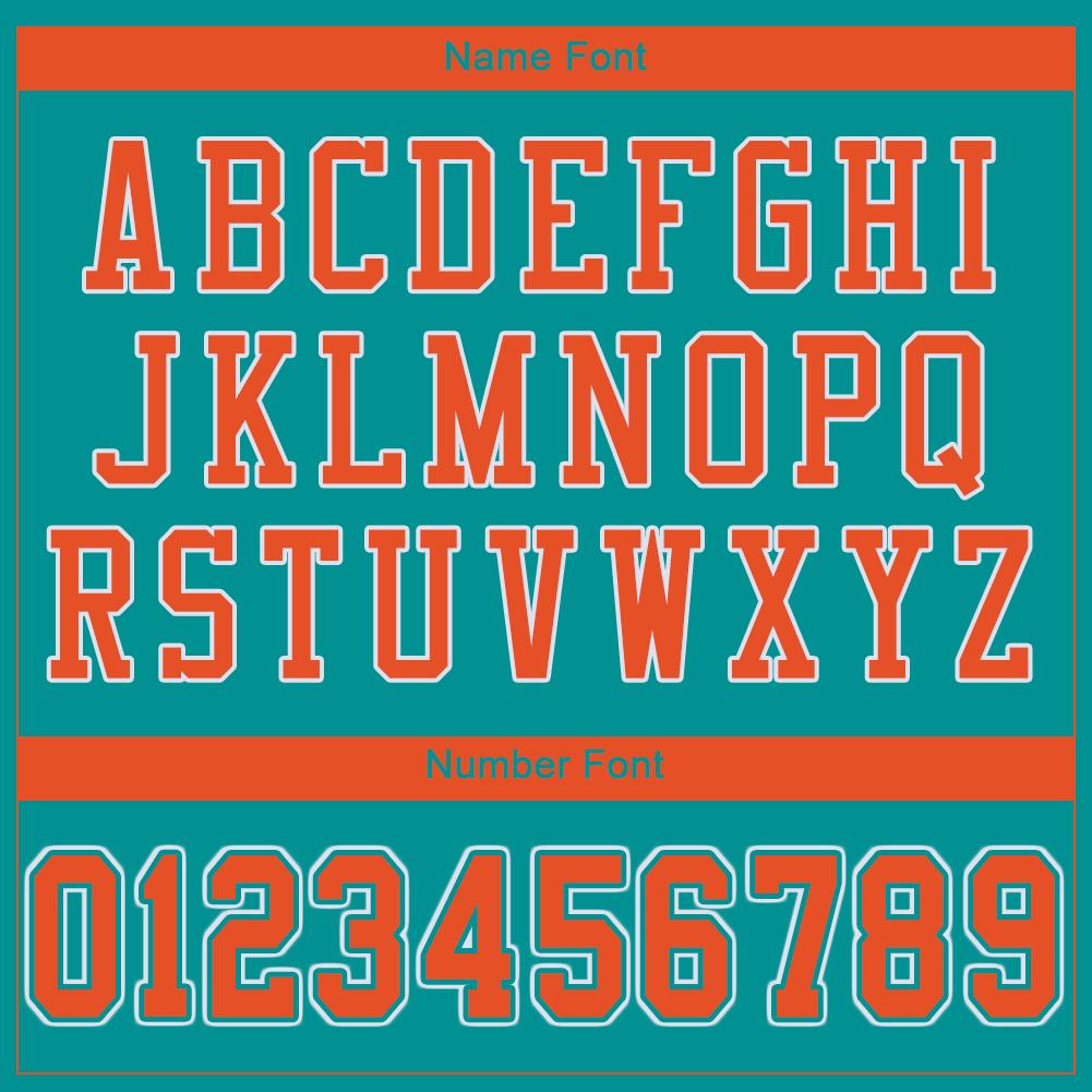Custom Aqua Orange-White Mesh Authentic Football Jersey - Sky-Custom