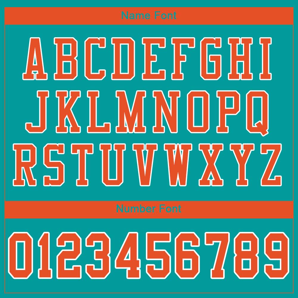 Custom Aqua Orange-White Mesh Authentic Football Jersey - Sky-Custom