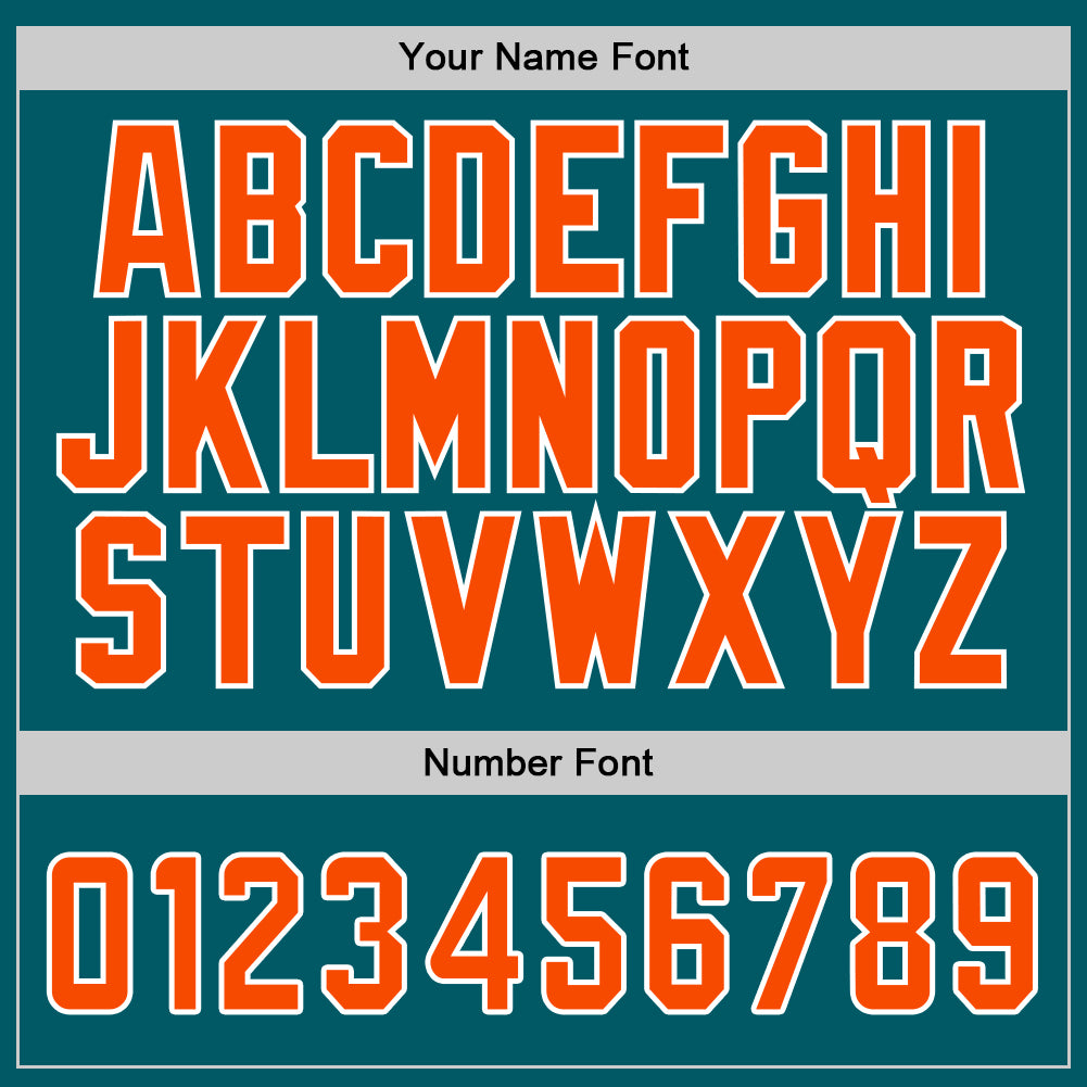 Custom Teal Orange-White Authentic Baseball Jersey - Sky-Custom