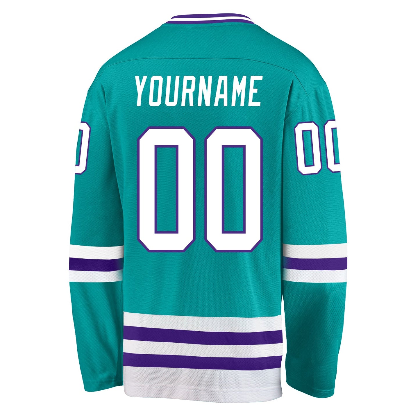 Custom Aqua White-Purple Hockey Jersey - Sky-Custom