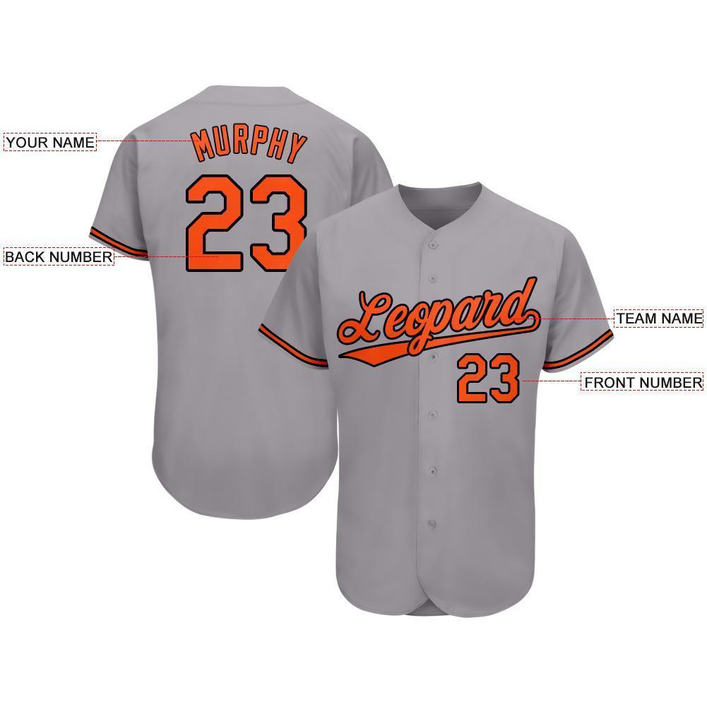 Custom Gray Orange-Black Baseball Jersey - Sky-Custom