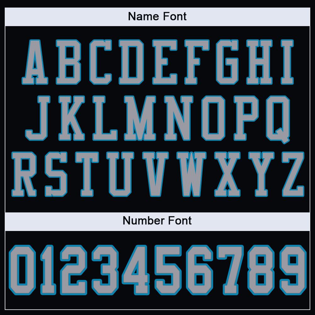 Custom Black Light Gray-Panther Blue Mesh Authentic Football Jersey - Sky-Custom