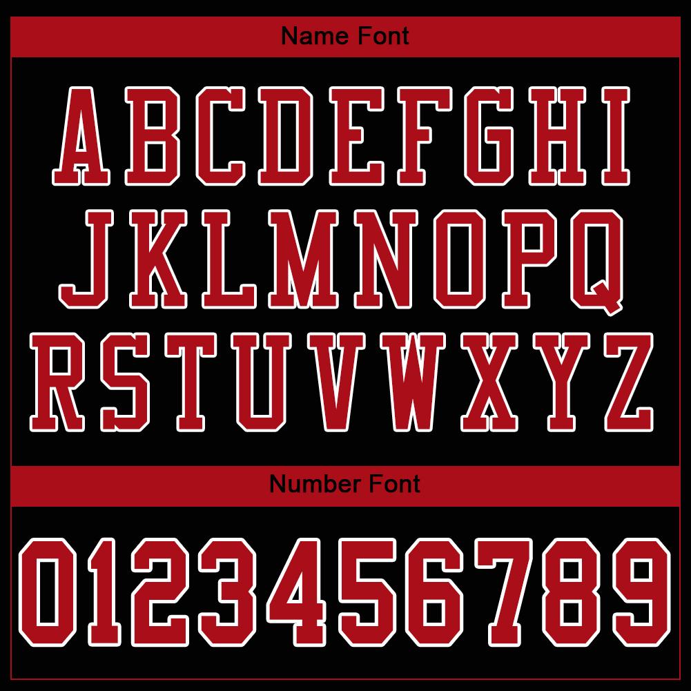 Custom Black Red-White Mesh Authentic Football Jersey - Sky-Custom