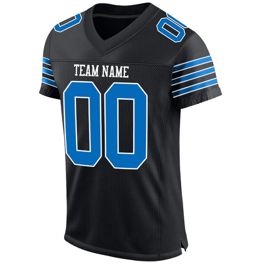 Custom Black Panther Blue-White Mesh Authentic Football Jersey - Sky-Custom