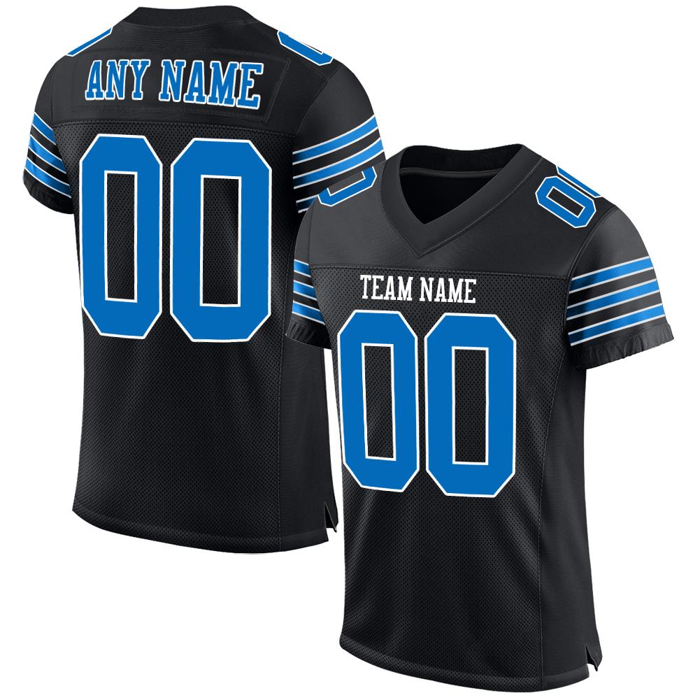 Custom Black Panther Blue-White Mesh Authentic Football Jersey - Sky-Custom