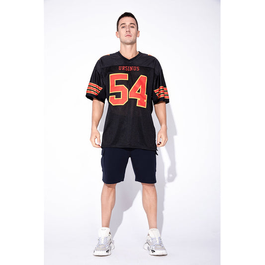 Custom Black Scarlet-Gold Mesh Authentic Football Jersey - Sky-Custom