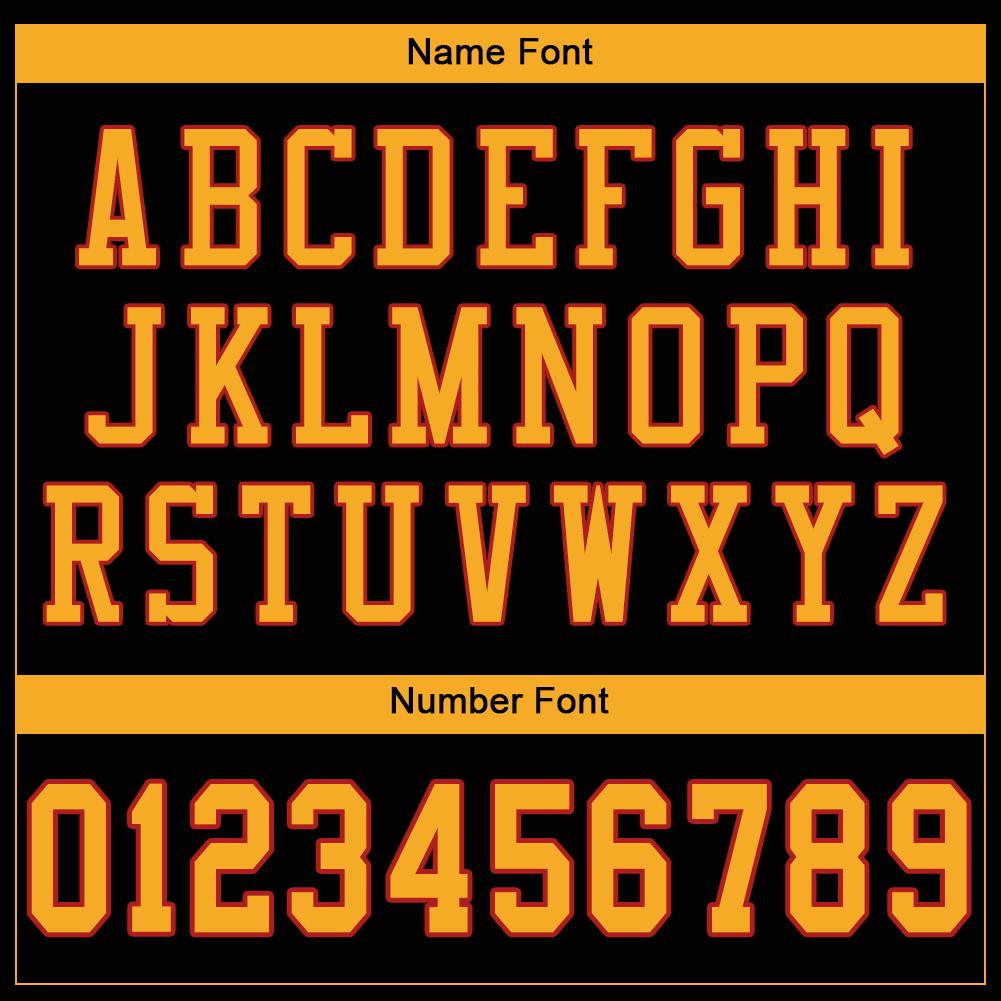 Custom Black Gold-Scarlet Mesh Authentic Football Jersey - Sky-Custom