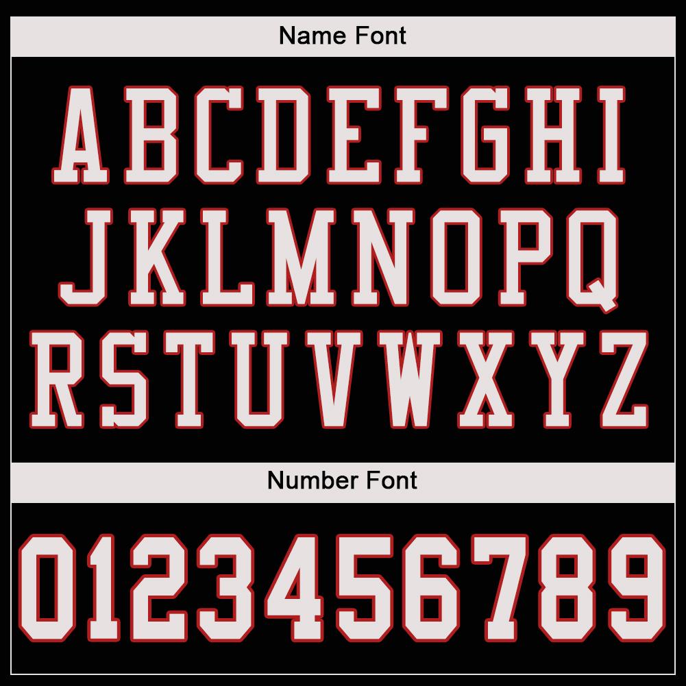 Custom Black White-Scarlet Mesh Authentic Football Jersey - Sky-Custom