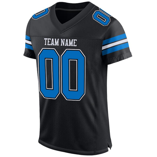 Custom Black Panther Blue-White Mesh Authentic Football Jersey - Sky-Custom