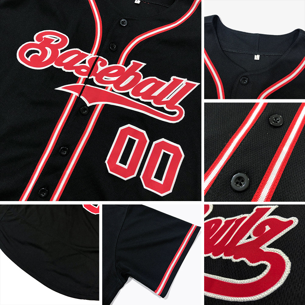 Custom Black Orange Authentic Baseball Jersey - Sky-Custom