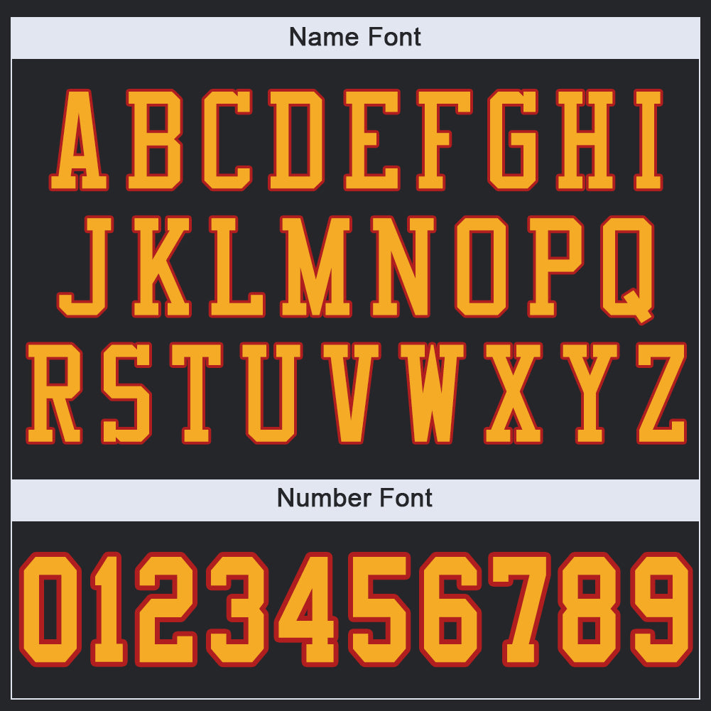 Custom Black Gold-Scarlet Mesh Authentic Football Jersey - Sky-Custom