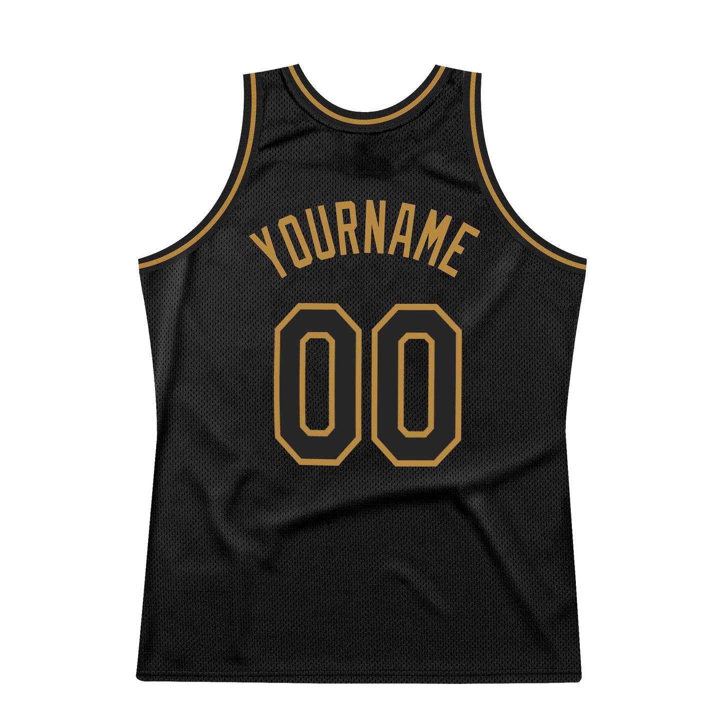 Custom Black Black-Old Gold Authentic Throwback Basketball Jersey - Sky-Custom