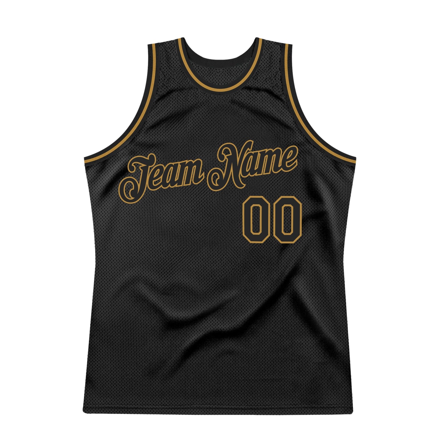 Custom Black Black-Old Gold Authentic Throwback Basketball Jersey - Sky-Custom