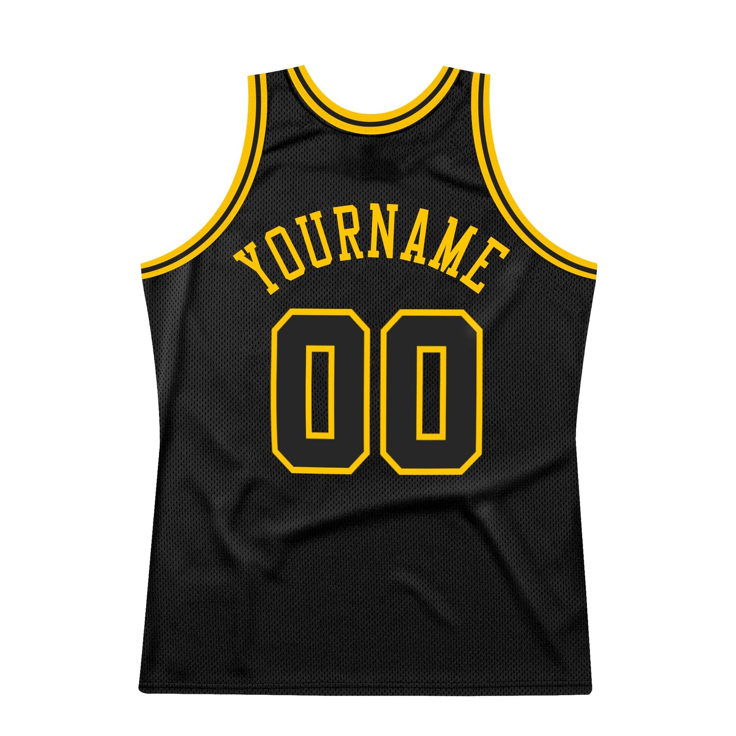 Custom Black Black-Gold Authentic Throwback Basketball Jersey - Sky-Custom