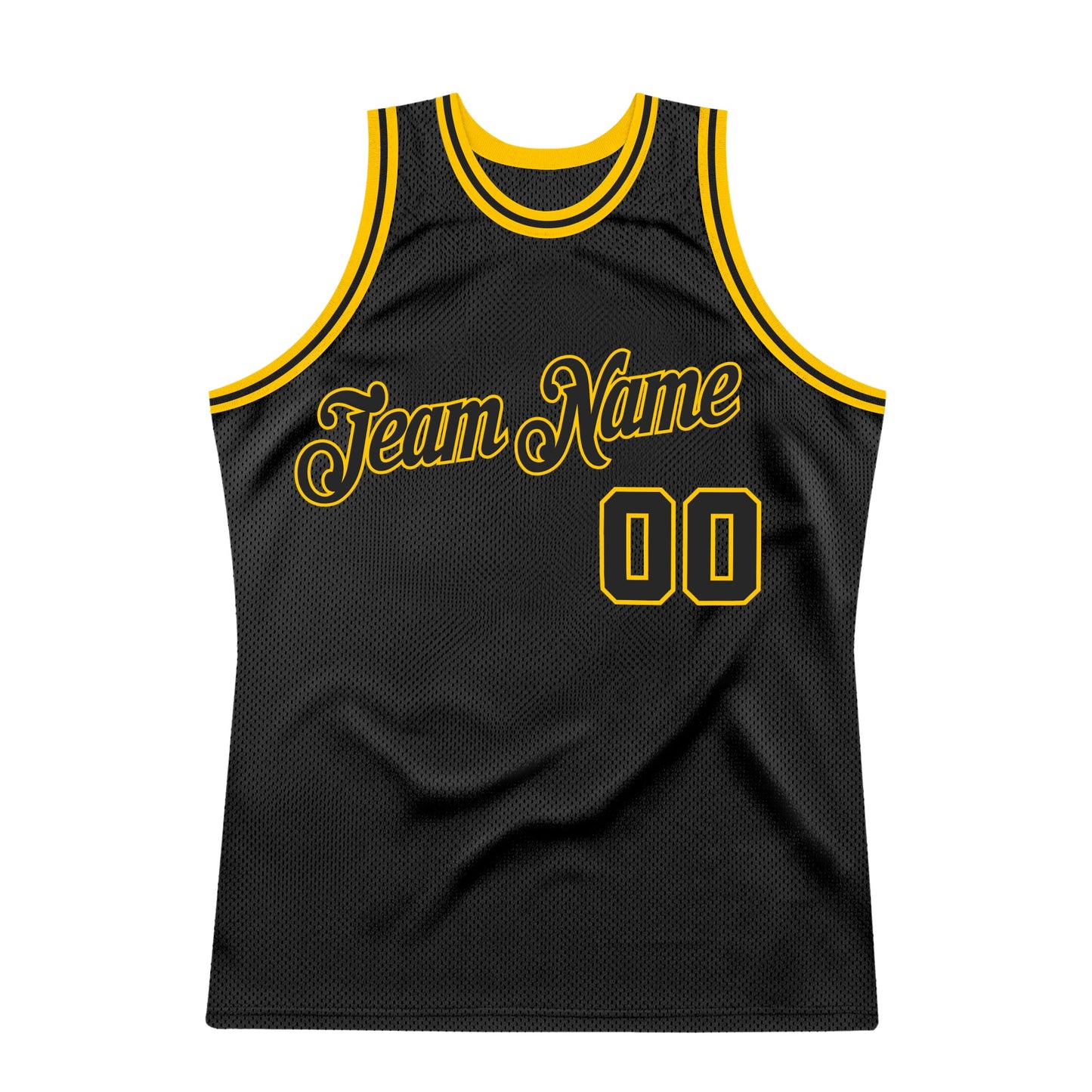 Custom Black Black-Gold Authentic Throwback Basketball Jersey - Sky-Custom