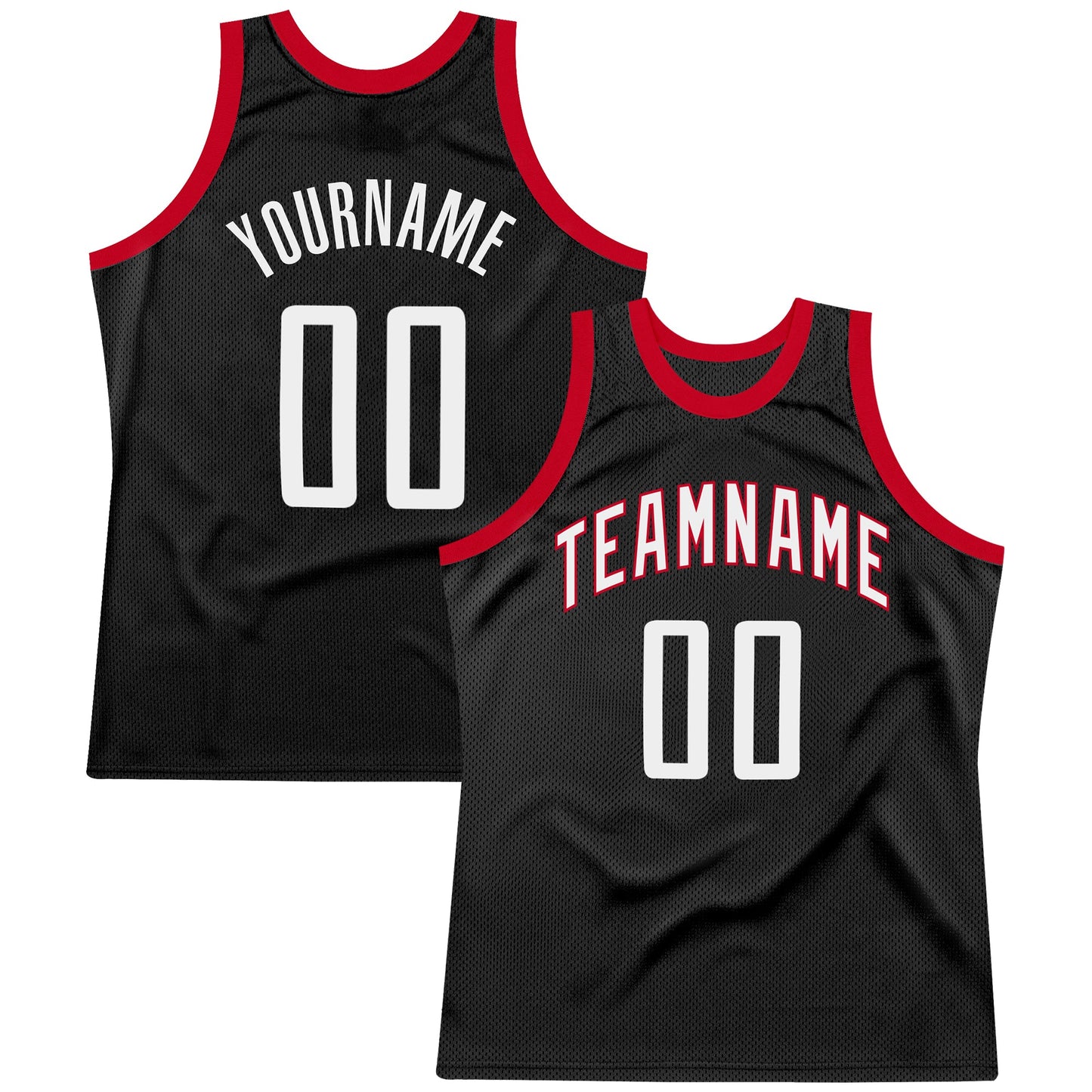 Custom Black White-Red Authentic Throwback Basketball Jersey - Sky-Custom