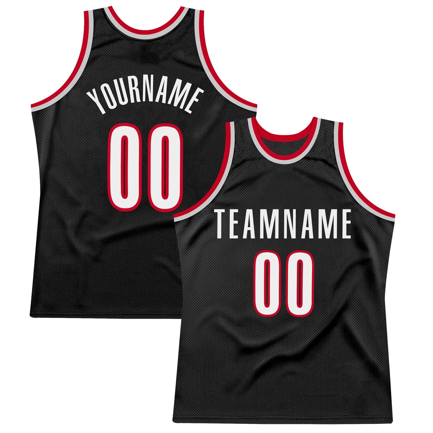 Custom Black White-Red Authentic Throwback Basketball Jersey - Sky-Custom