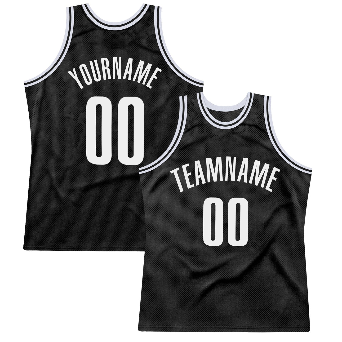 Custom Black White Authentic Throwback Basketball Jersey - Sky-Custom
