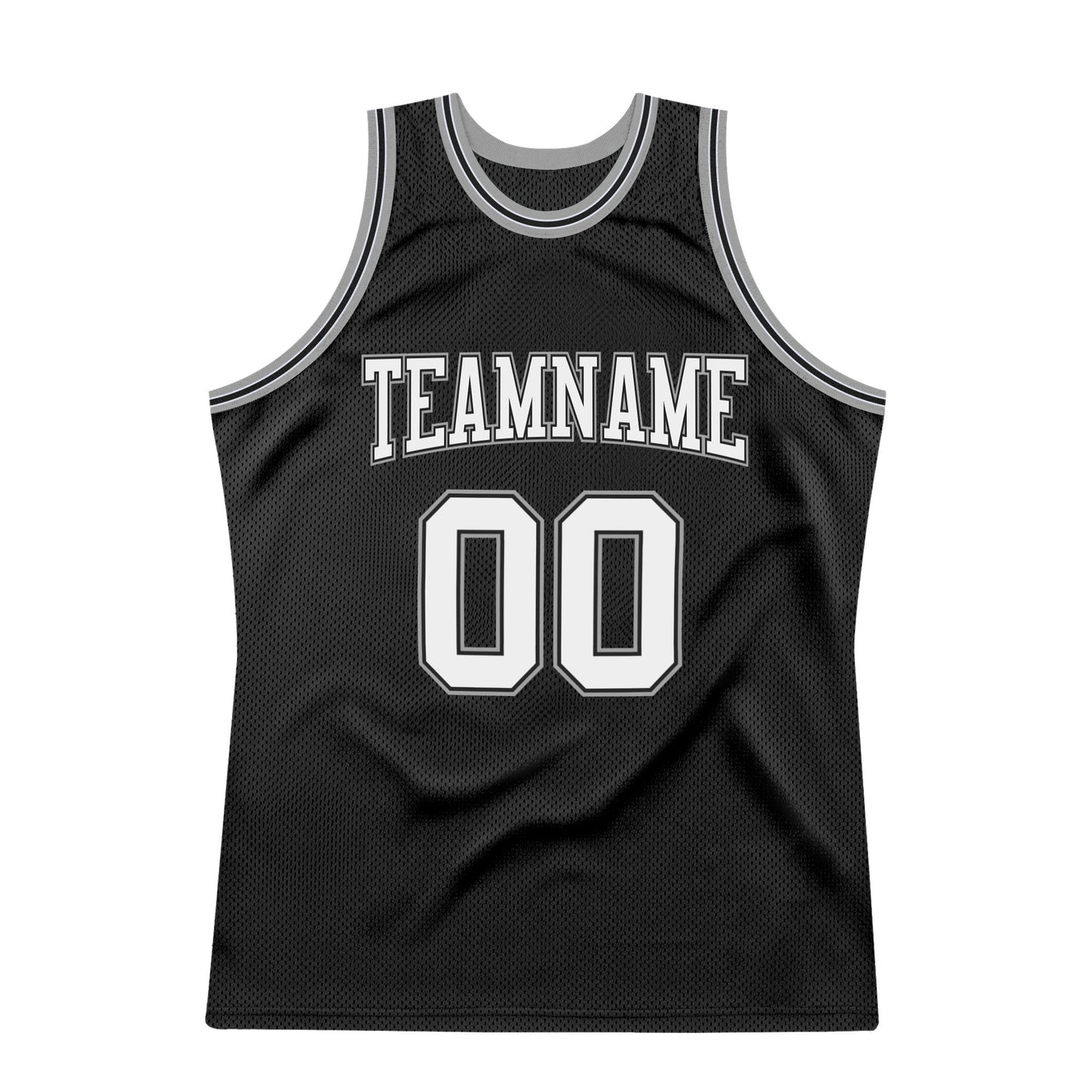 Custom Black White-Silver Authentic Throwback Basketball Jersey - Sky-Custom