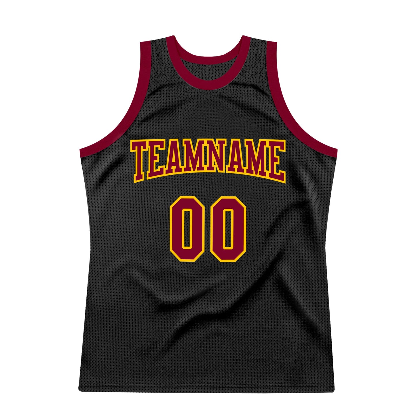 Custom Black Maroon-Gold Authentic Throwback Basketball Jersey - Sky-Custom
