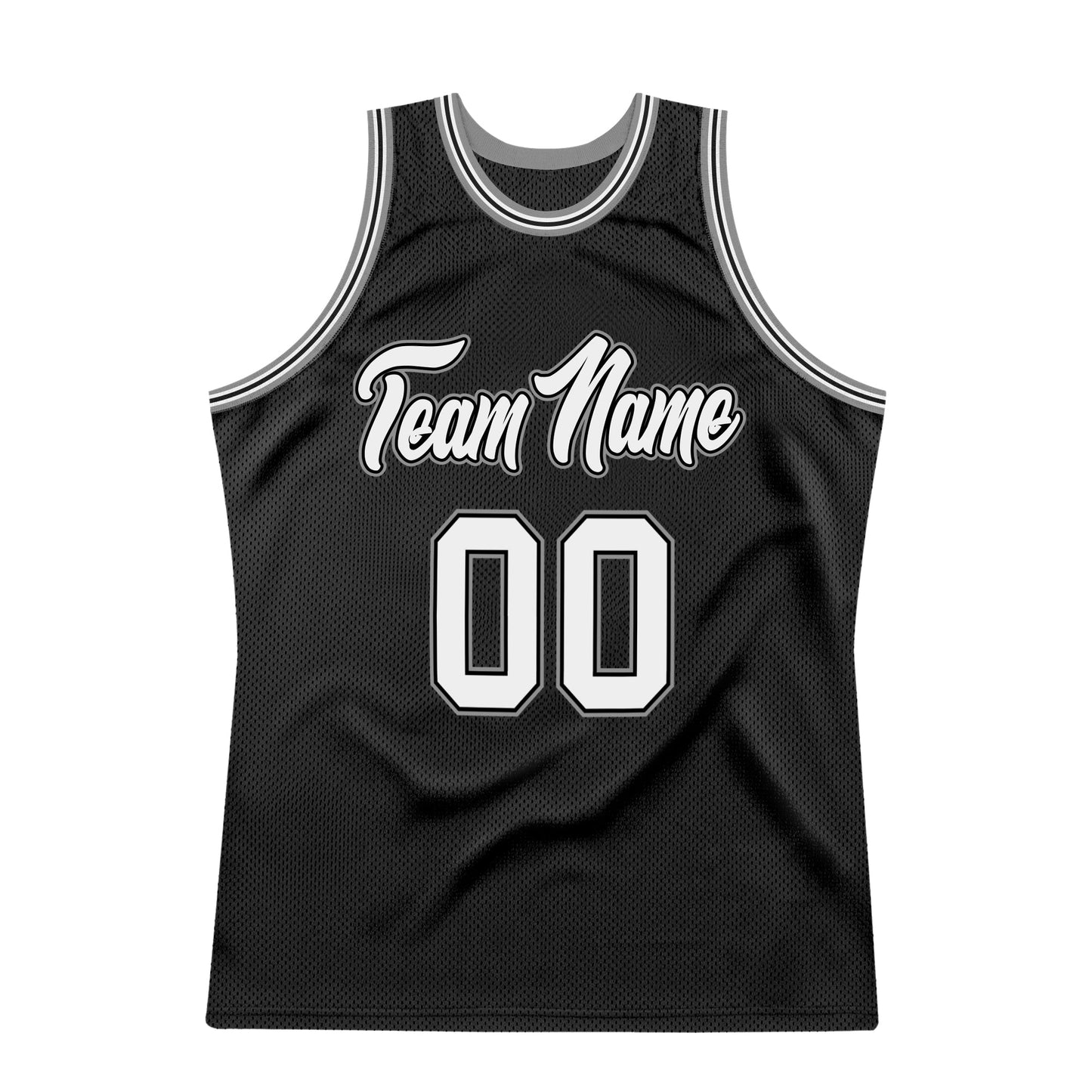 Custom Black White-Gray Authentic Throwback Basketball Jersey - Sky-Custom