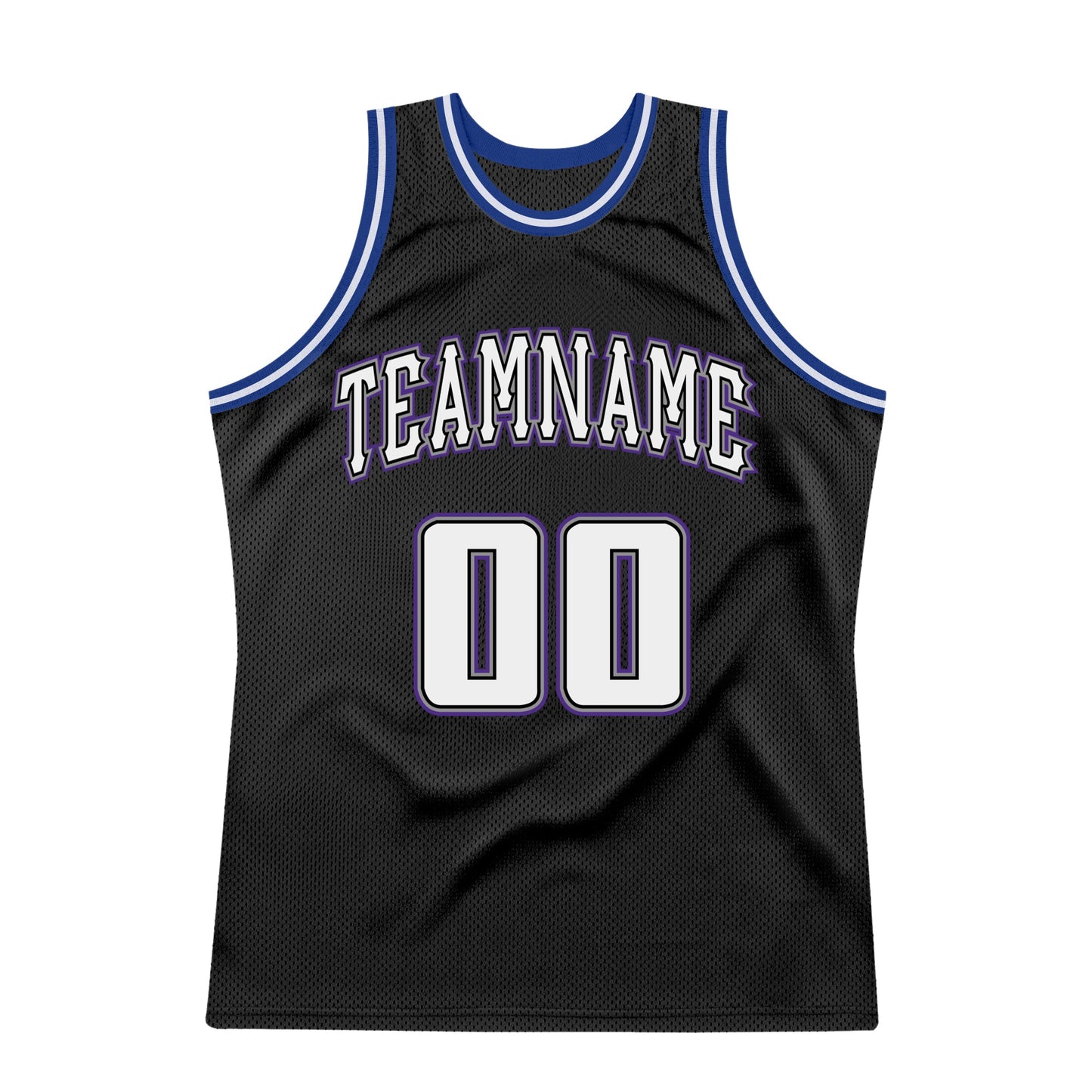 Custom Black White-Royal Authentic Throwback Basketball Jersey - Sky-Custom