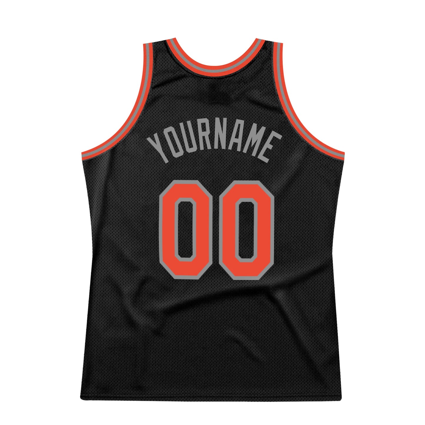 Custom Black Orange-Gray Authentic Throwback Basketball Jersey - Sky-Custom
