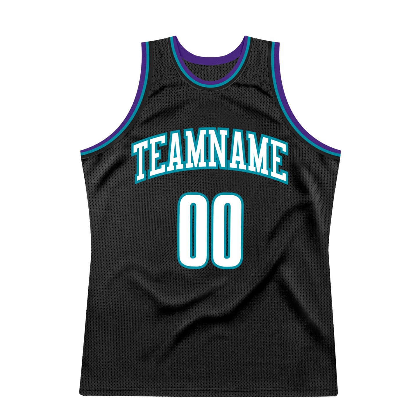 Custom Black White-Teal Authentic Throwback Basketball Jersey - Sky-Custom