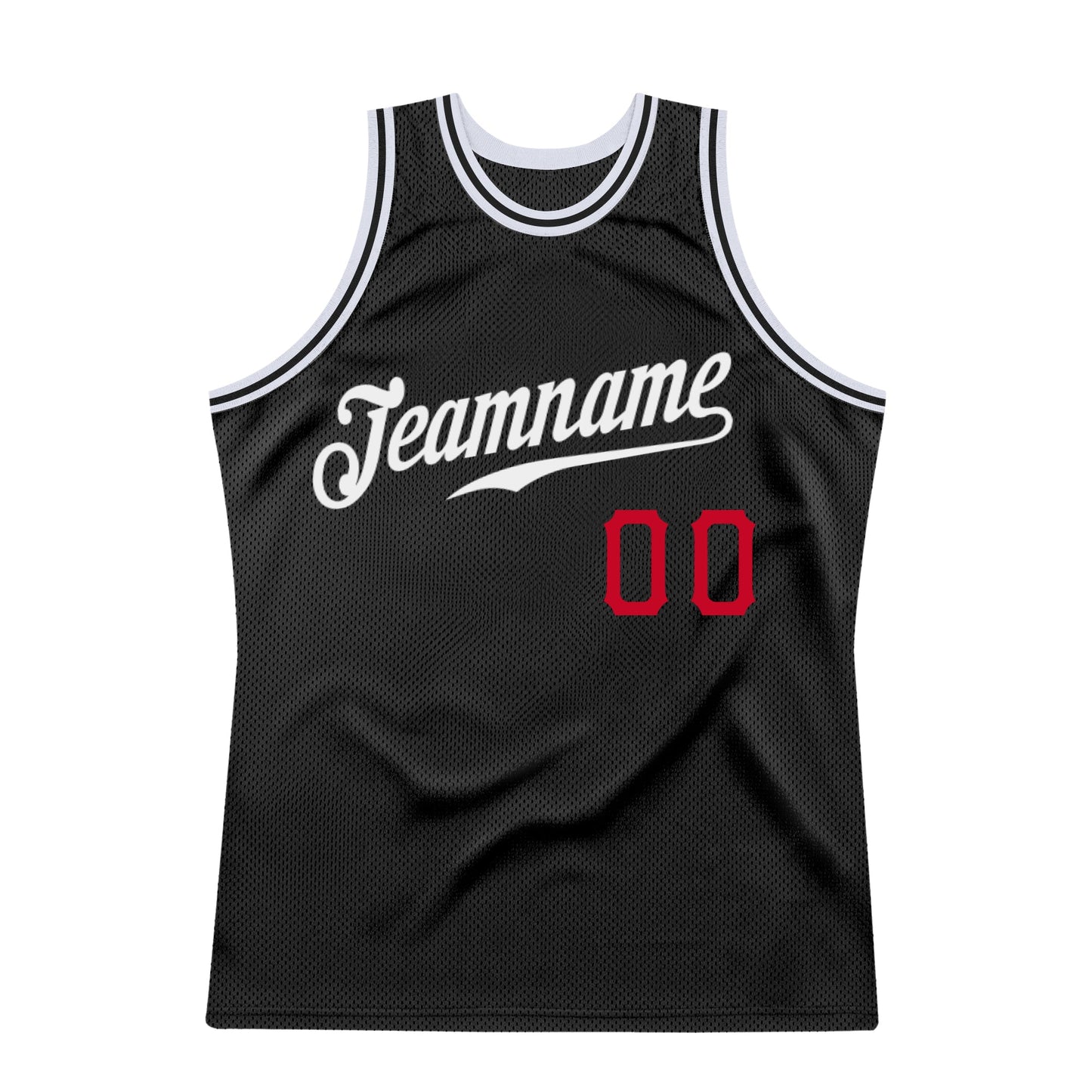 Custom Black White-Red Authentic Throwback Basketball Jersey - Sky-Custom