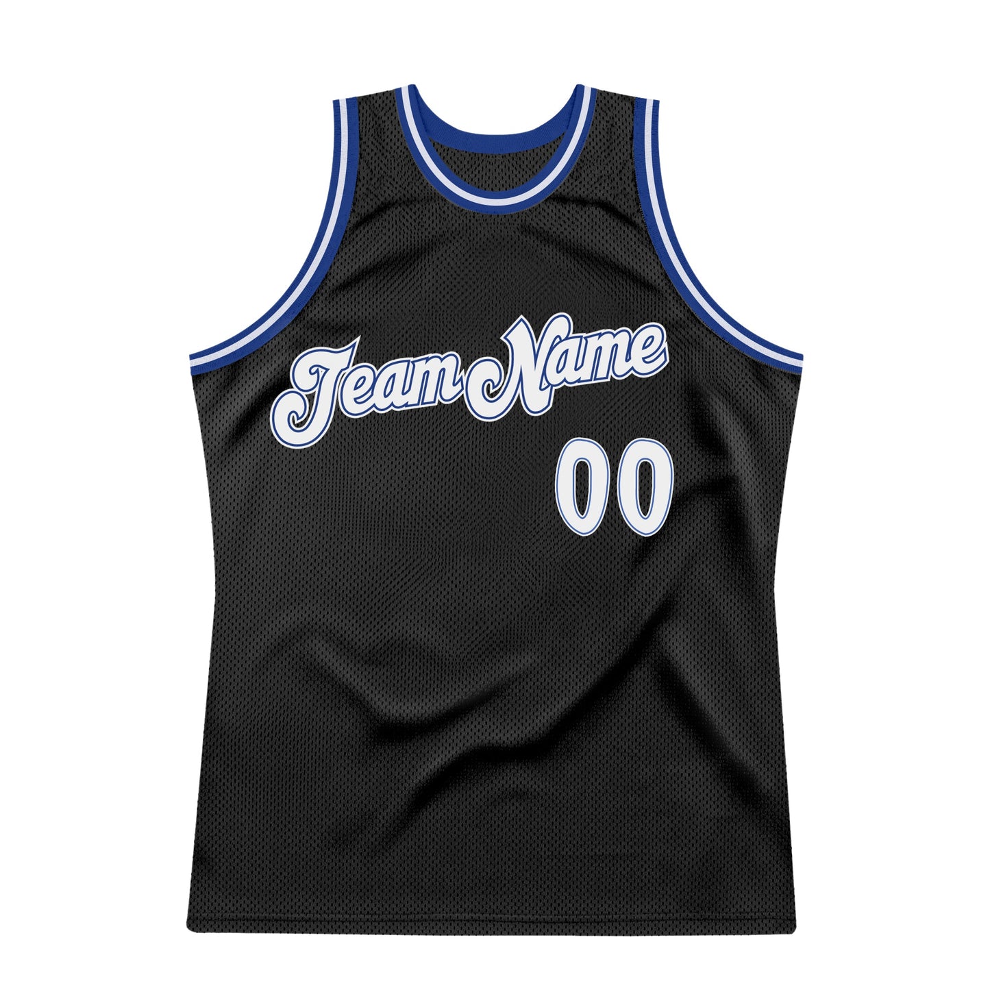 Custom Black White-Royal Authentic Throwback Basketball Jersey - Sky-Custom
