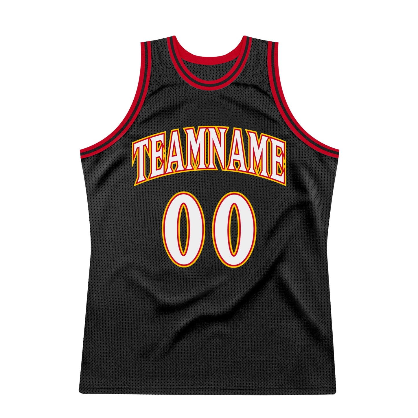 Custom Black White-Red Authentic Throwback Basketball Jersey - Sky-Custom