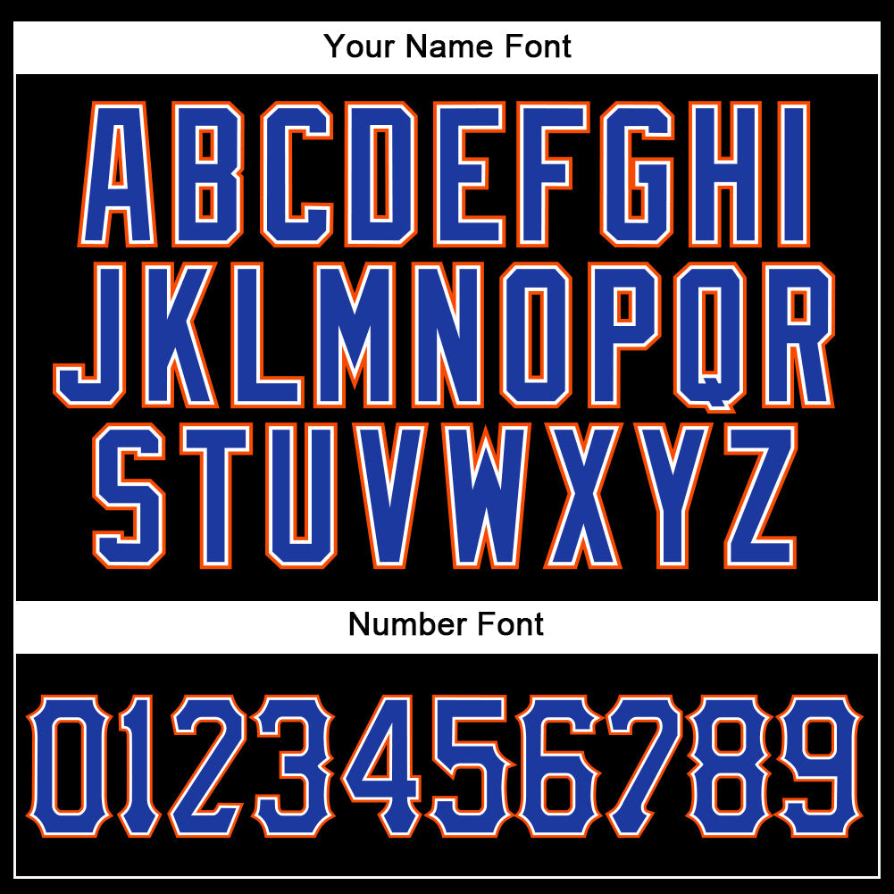 Custom Black Royal-Orange Authentic Baseball Jersey - Sky-Custom