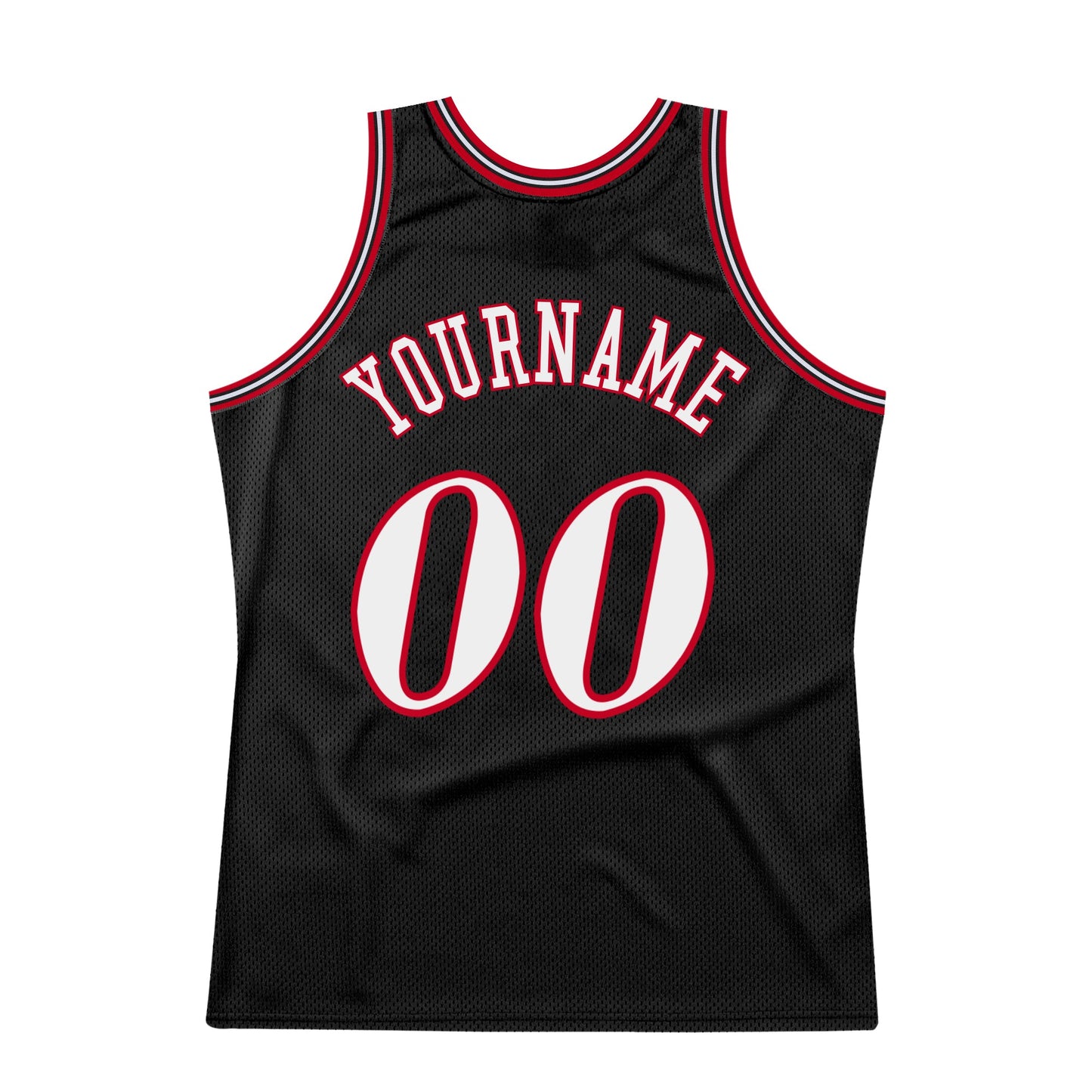Custom Black White-Red Authentic Throwback Basketball Jersey - Sky-Custom