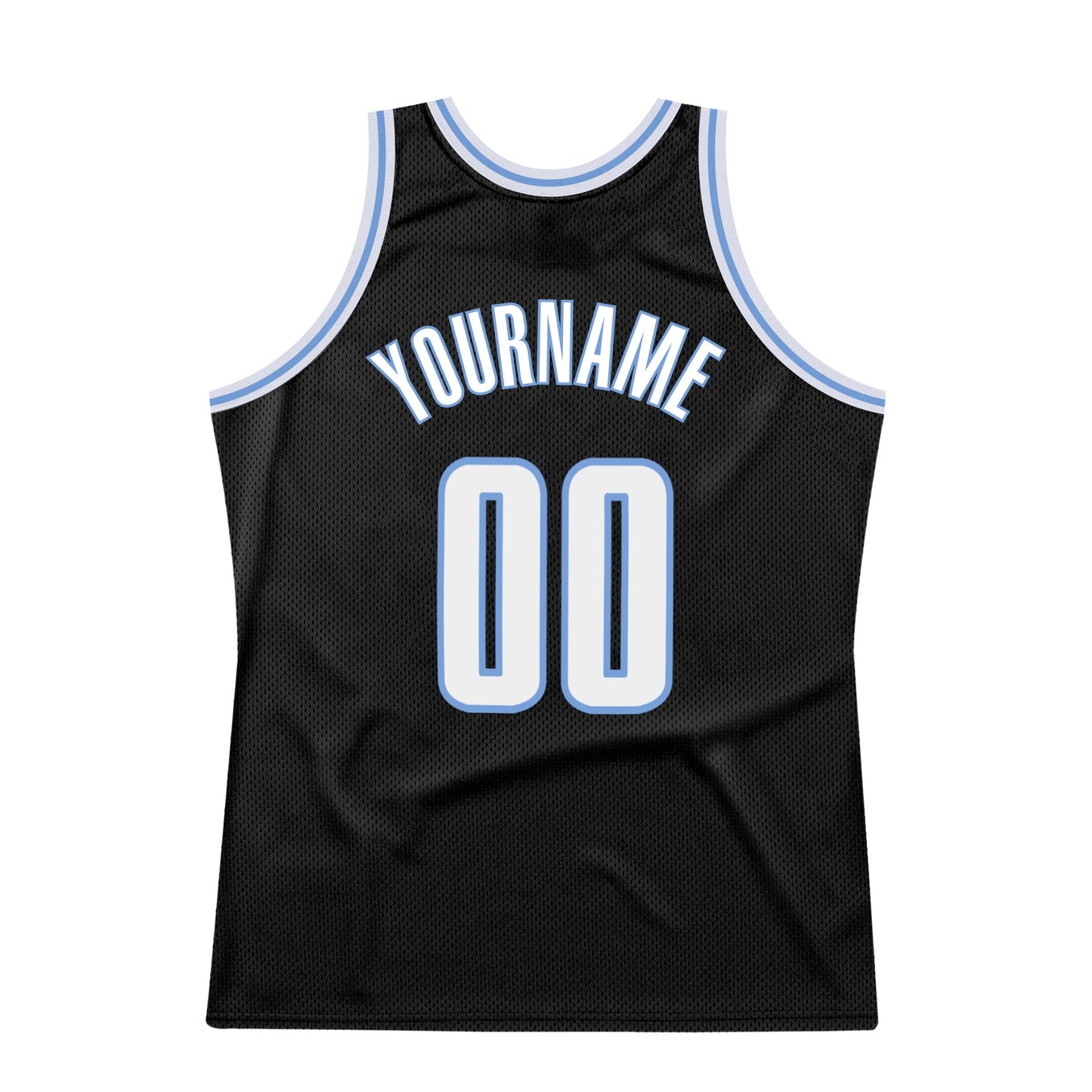 Custom Black White-Light Blue Authentic Throwback Basketball Jersey - Sky-Custom
