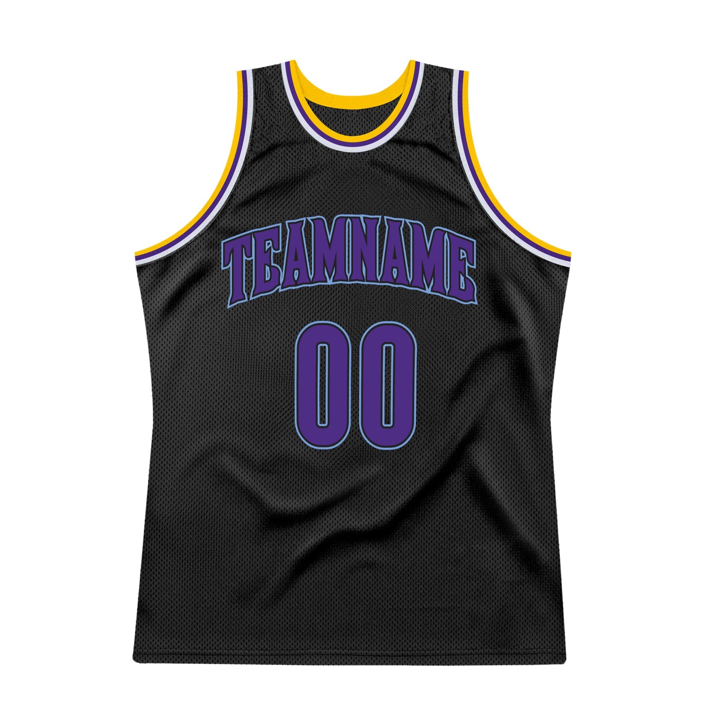 Custom Black Purple-Light Blue Authentic Throwback Basketball Jersey - Sky-Custom