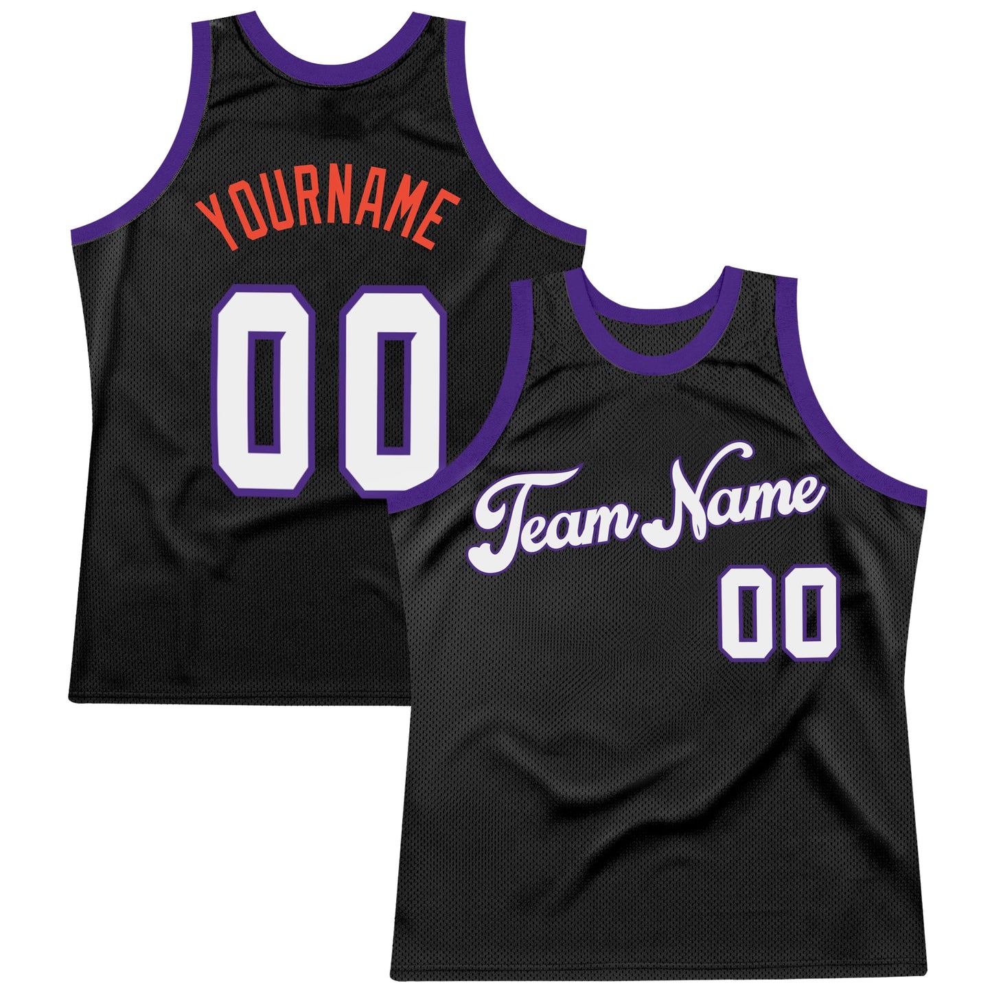 Custom Black White-Purple Authentic Throwback Basketball Jersey - Sky-Custom