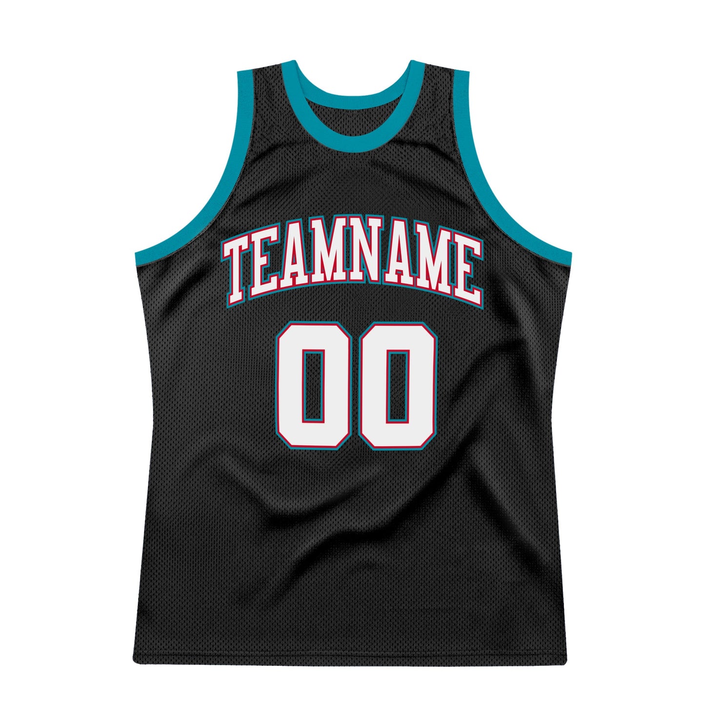 Custom Black White-Teal Authentic Throwback Basketball Jersey - Sky-Custom